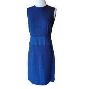 Vintage Unlabeled Navy, Lined, Linen Wiggle‎ Dress